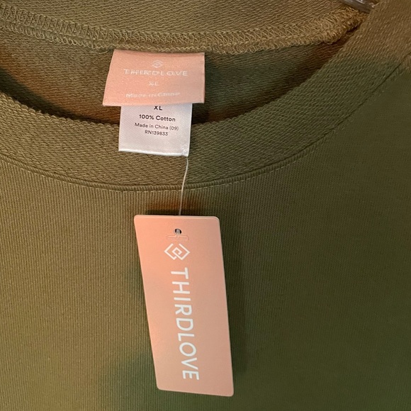 ThirdLove Olive Green Weekend Terry Set XL - Picture 4 of 6